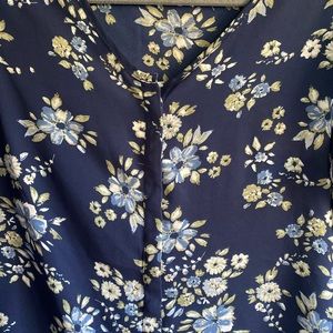 Navy Floral Blouse